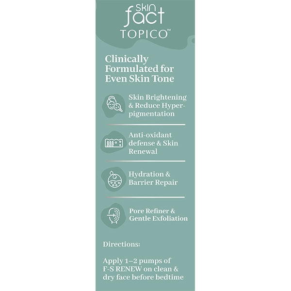 Skinfact Topico F-S RENEW Cream – 10% Glycolic Acid &amp; 10% Niacinamide | Skin Renewal &amp; Brightening Cream