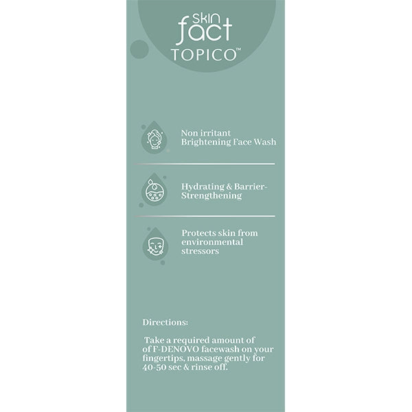 Skinfact Topico F-DENOVO Face Wash – 2% Niacinamide &amp; 5% Thanaka | Gentle Hydrating Cleanser