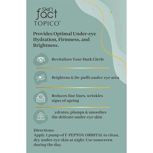 Skinfact Topico F-PEPTOX Orbital Serum – Peptide Under-Eye Care for Dark Circles, Fine Lines &amp; Hydration