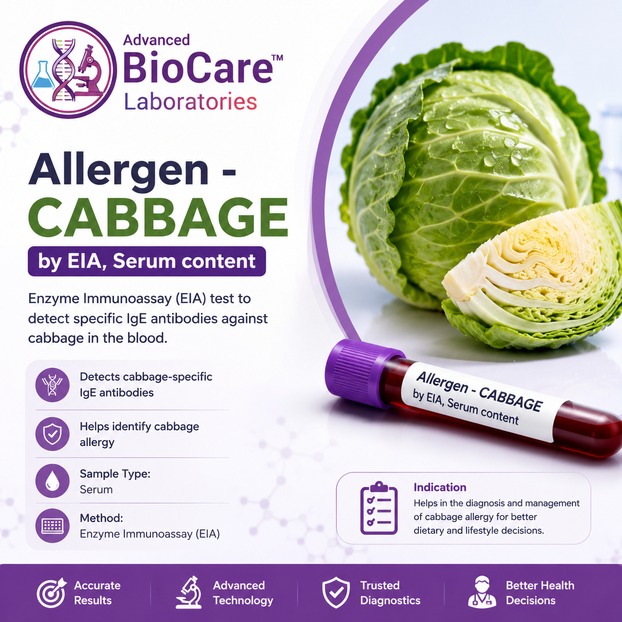 Allergen - CABBAGE by EIA, Serum