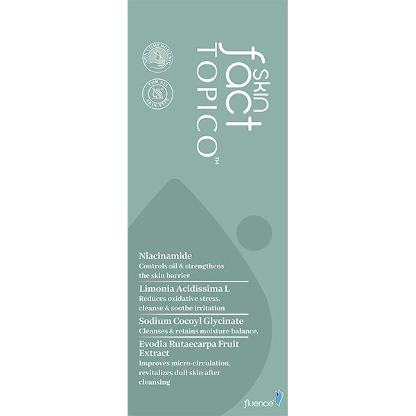 Skinfact Topico F-DENOVO Face Wash – 2% Niacinamide &amp; 5% Thanaka | Gentle Hydrating Cleanser
