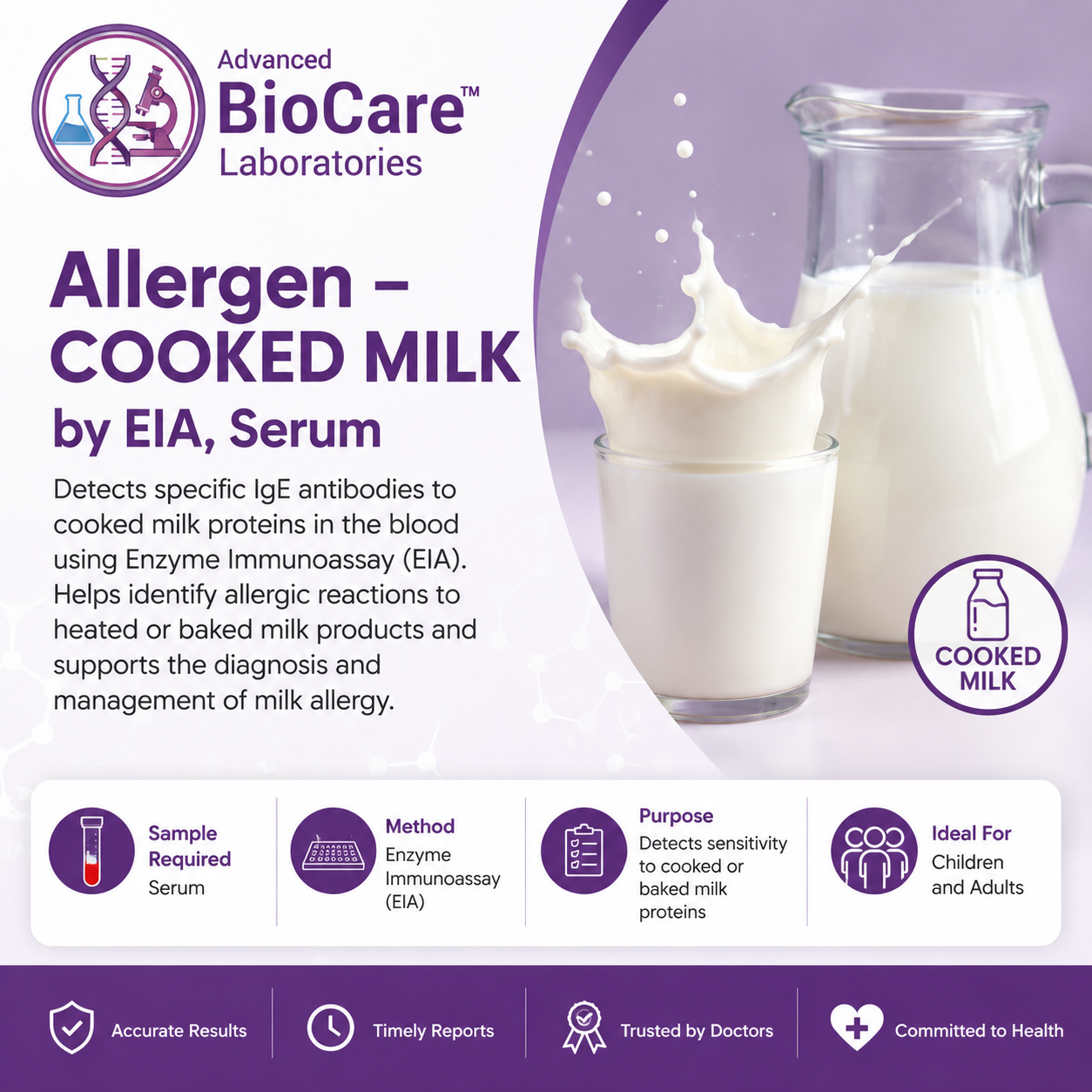 Allergen - COOKED MILK by EIA, Serum
