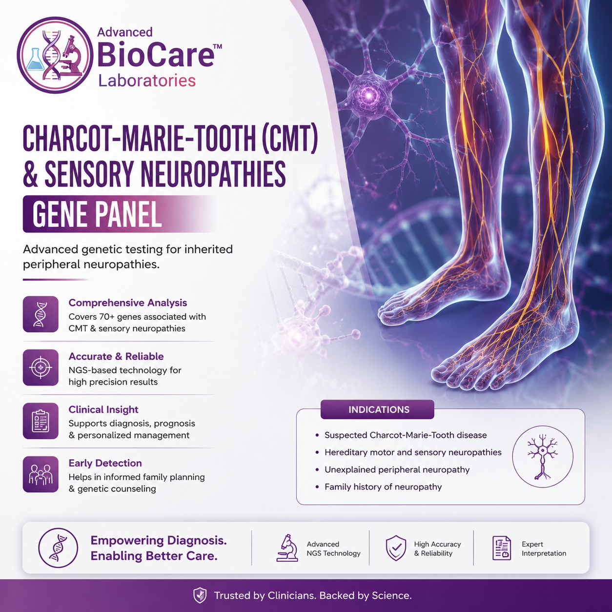 Charcot-Marie-Tooth and sensory neuropathies gene panel