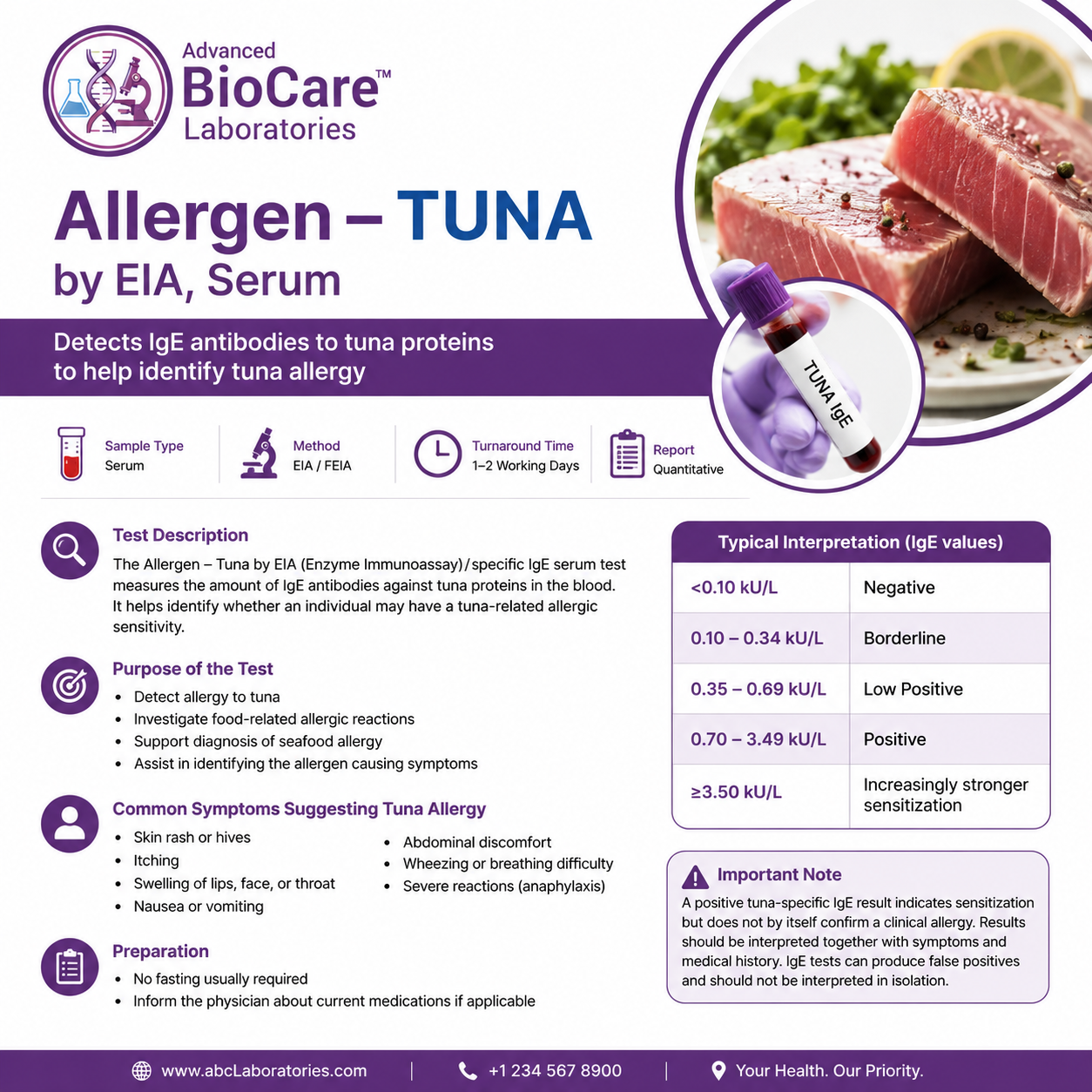 Allergen - TUNA by EIA, Serum