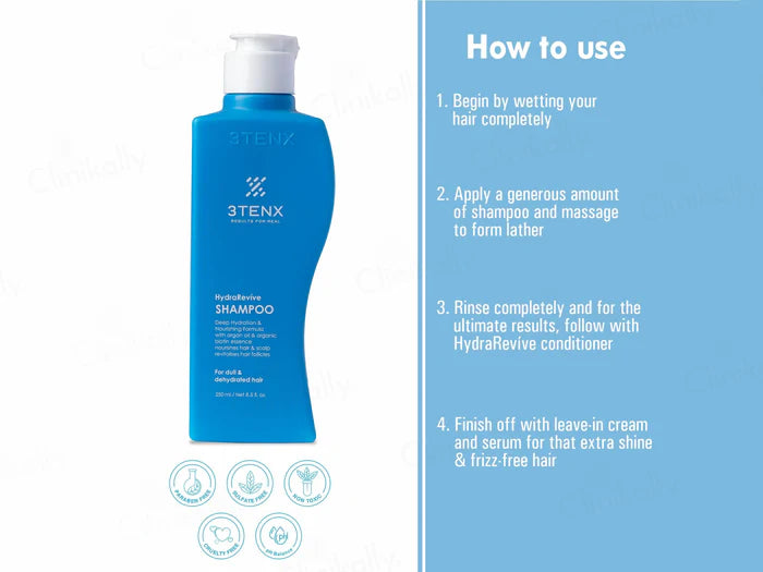 3Tenx HydraRevive Shampoo for Dull &amp; Dehydrated Hair