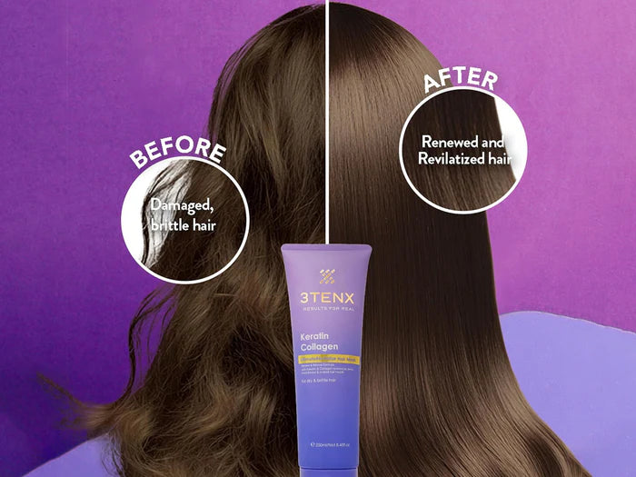 3Tenx Ultimate Revitalize Keratin Collagen Hair Mask – Intensive Repair for Dry &amp; Brittle Hair