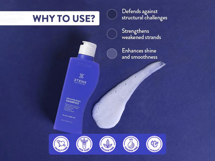 3Tenx Ultimate Revitalize Shampoo For Dry &amp; Brittle Hair – Deep Repair &amp; Strength Boost