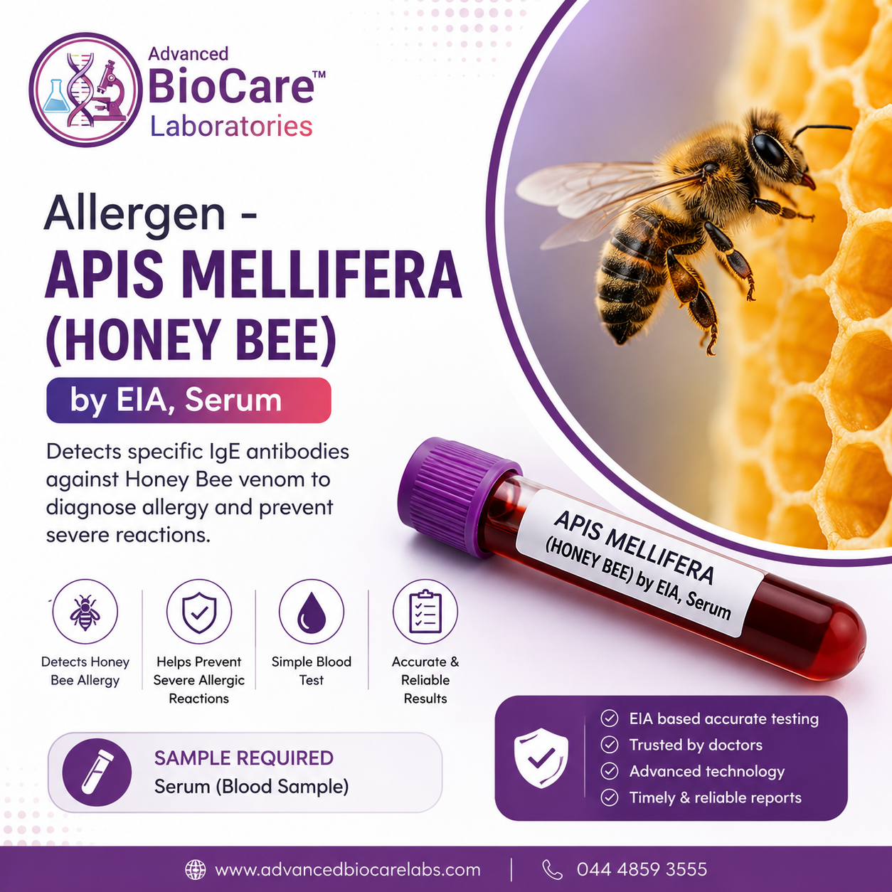 Allergen - APIS MELLIFERA (HONEY BEE) by EIA, Serum