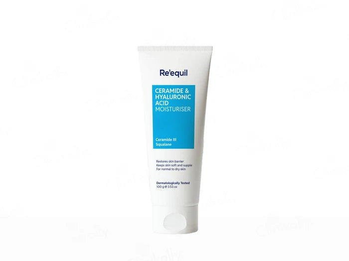 Re'equil Ceramide &amp; Hyaluronic Acid Moisturiser 100 g – Deep Hydration &amp; Skin Barrier Care for Normal to Dry Skin