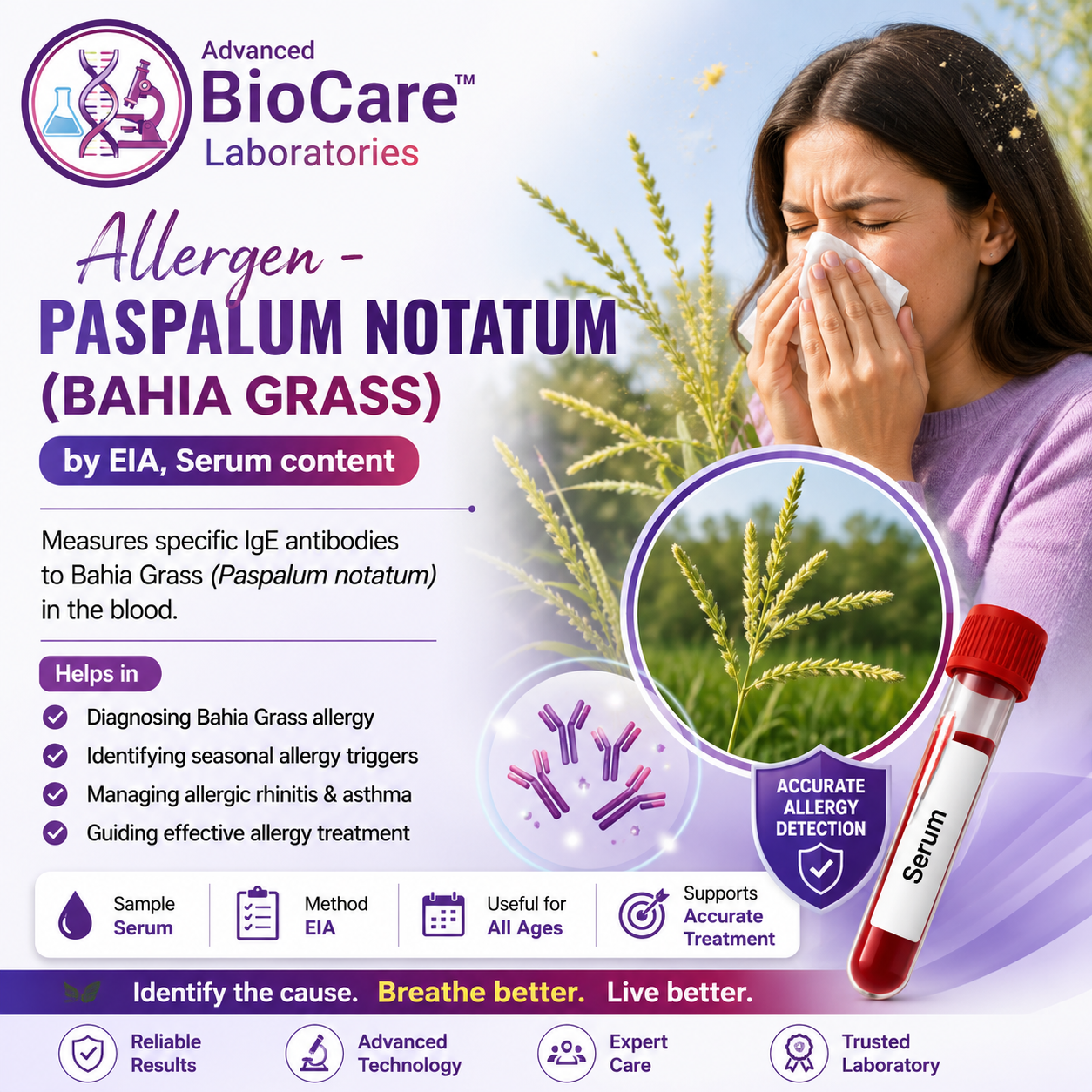 Allergen - PASPALUM NOTATUM (BAHIA GRASS) by EIA, Serum