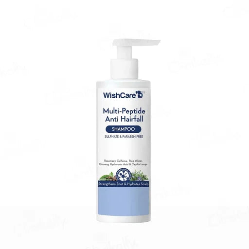 WishCare Multi-Peptide Anti Hairfall Shampoo – 250 mL | Rosemary, Peptides &amp; Rice Water