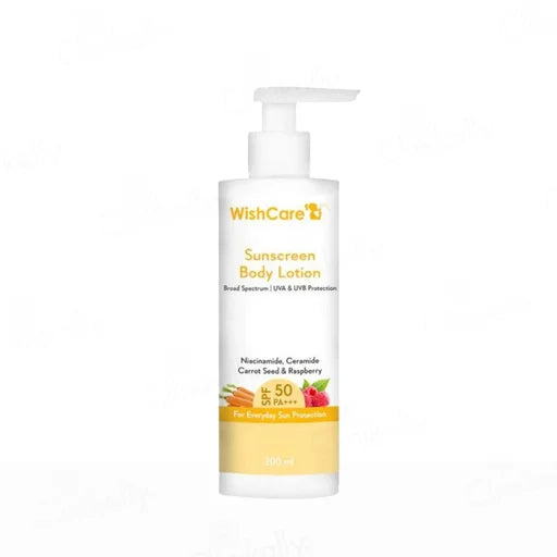 WishCare Sunscreen Body Lotion SPF 50 PA+++ – 200 mL / 450 mL | Broad-Spectrum UVA &amp; UVB Protection
