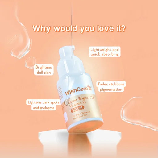 WishCare Super Bright C16 Vitamin C Serum – 30 mL | Brightening &amp; Dark Spot Care