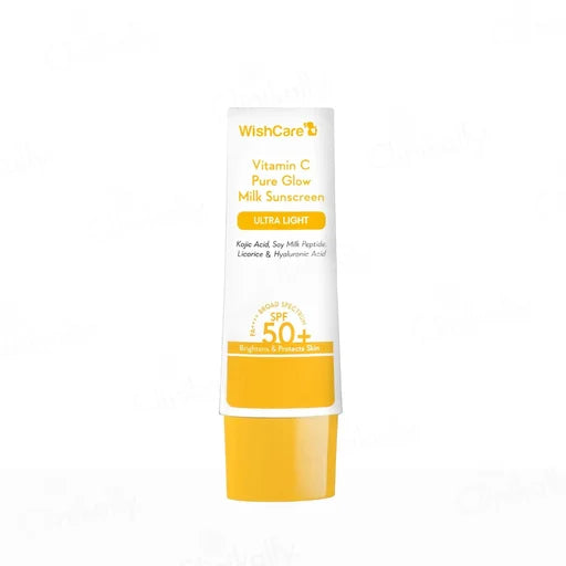 WishCare Vitamin C Pure Glow Milk Ultra Light Sunscreen SPF 50+ PA++++ – 50 g