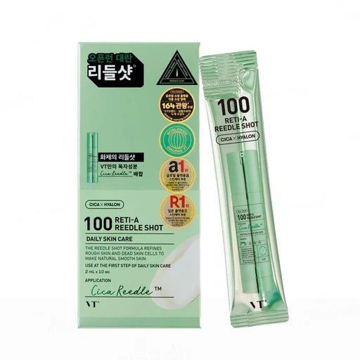 VT Cosmetics 100 Reti-A Reedle Shot Stick – Retinol &amp; Cica Skin-Refining Care
