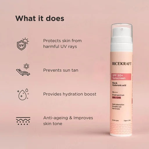 RiceKraft Rice &amp; Hyaluronic Acid Sunscreen SPF 50+ PA++++ – 55 g