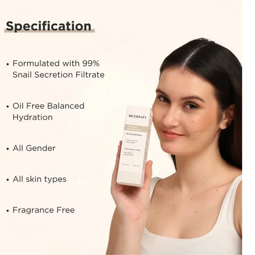 RiceKraft Rice &amp; Snail Mucin Oil-Free Lightweight Moisturizer – 55 g