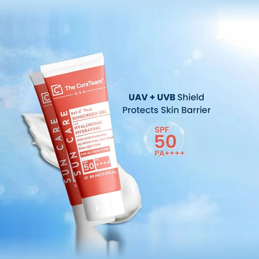 The CuraTeam Ray-X Plus Hyaluronic Hydration Sunscreen Gel SPF 50 PA++++ – 60 mL