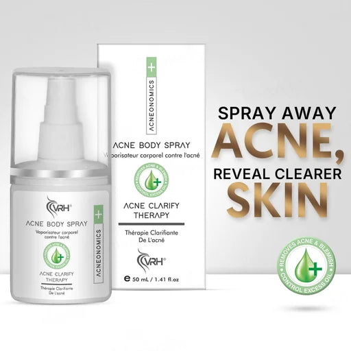 VRH Acne Clarify Therapy Body Spray – 50 mL | Body Acne, Pore &amp; Oil Control