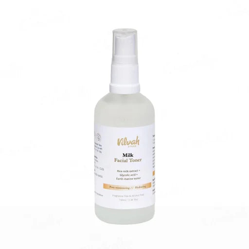 Vilvah Store Milk Facial Toner – 100 mL | Pore Minimizing &amp; Hydrating Toner