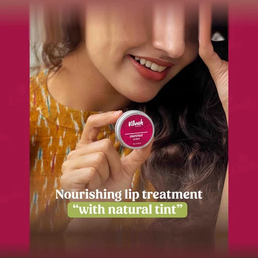 Vilvah Store Grapefruit Lip Balm – 10 g | Natural Tint &amp; Nourishing Lip Care