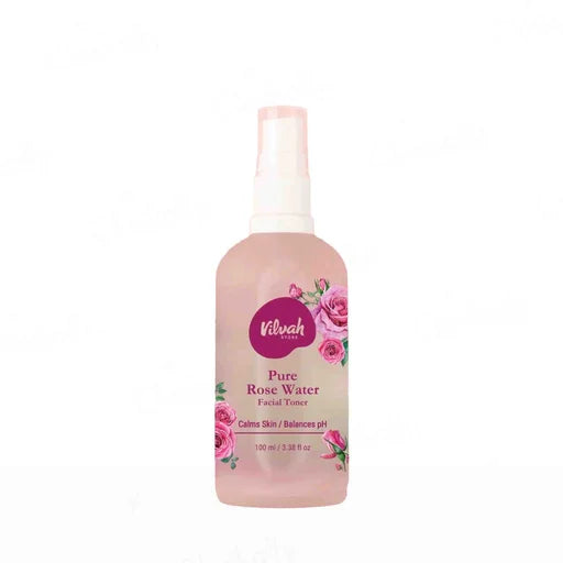 Vilvah Store Pure Rose Water Facial Toner – 100 mL | Steam-Distilled Rose Water