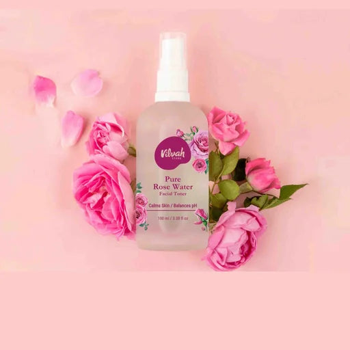 Vilvah Store Pure Rose Water Facial Toner – 100 mL | Steam-Distilled Rose Water