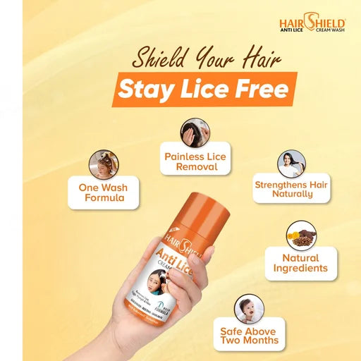Hairshield Anti Lice Hair &amp; Scalp Cream Wash – 30 mL | Lice &amp; Nit Removal