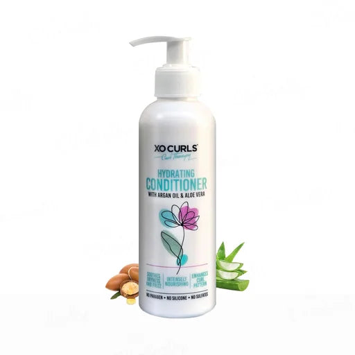 XO Curls Hydrating Conditioner With Shea Butter, Argan Oil &amp; Aloe Vera