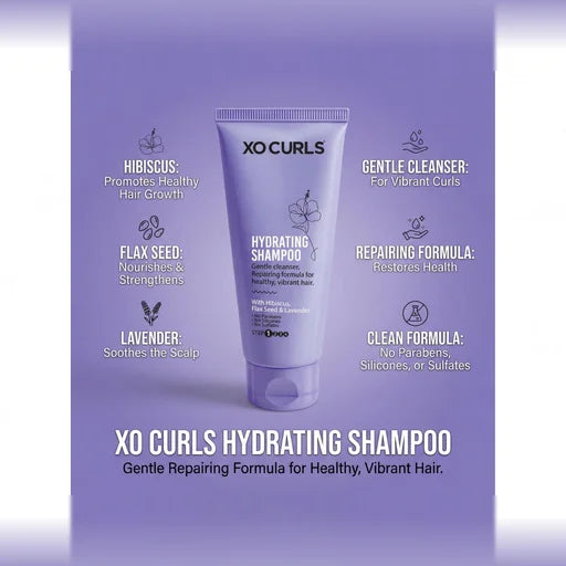 XO Curls Hydrating Shampoo With Hibiscus, Flax Seed &amp; Lavender