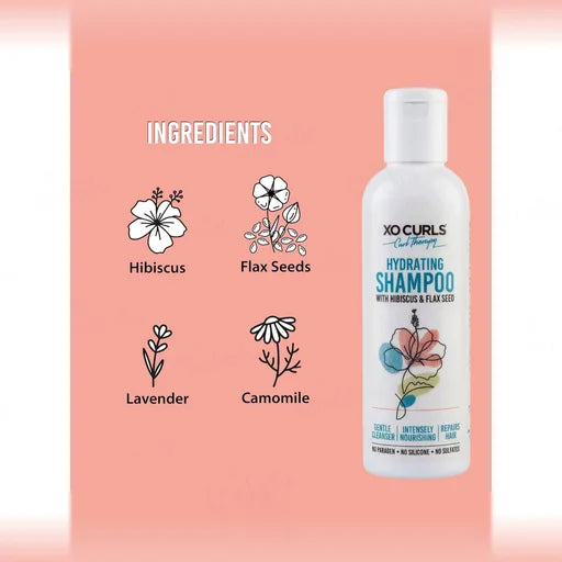XO Curls Hydrating Shampoo With Hibiscus, Flax Seed &amp; Lavender