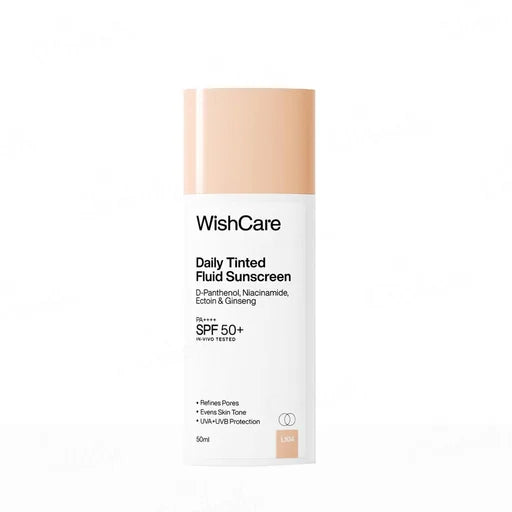 WishCare Daily Tinted Fluid Sunscreen SPF 50+ PA++++ – 50 mL | Tinted Broad-Spectrum Sun Protection