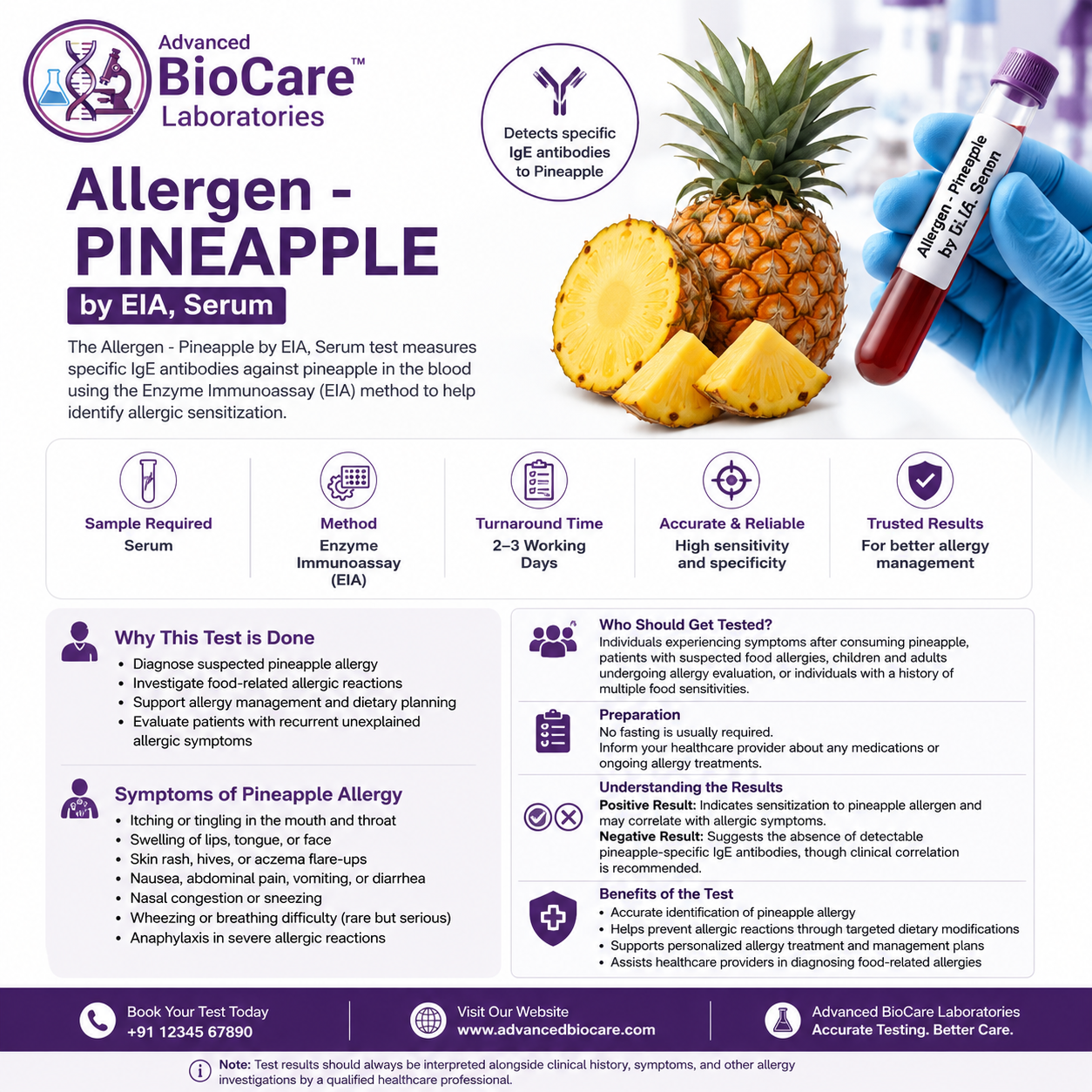 Allergen - PINEAPPLE by EIA, Serum