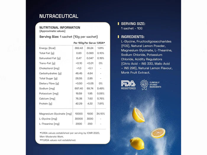 Ace Blend Swift Sleep Veg Nutraceutical Powder - Lemon Flavour