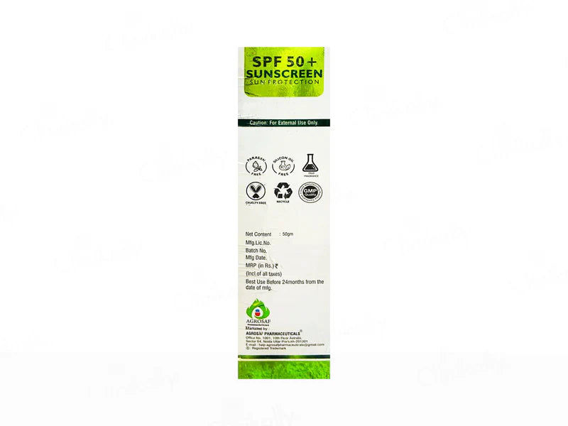 Agrosaf Sun Protection Matte Finish Sunscreen SPF 50+ PA+++ – Oil-Free Daily Sun Defense