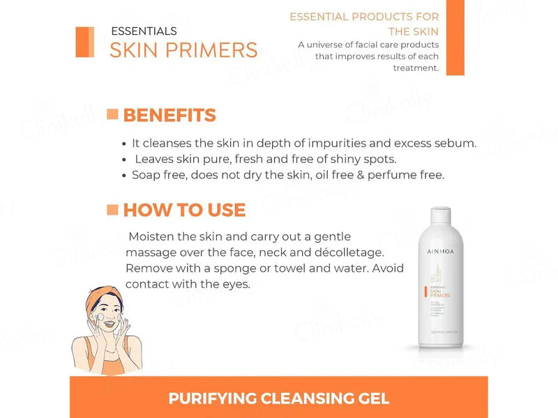Ainhoa Skin Primers Purifying Cleansing Gel For Oily &amp; Combination Skin