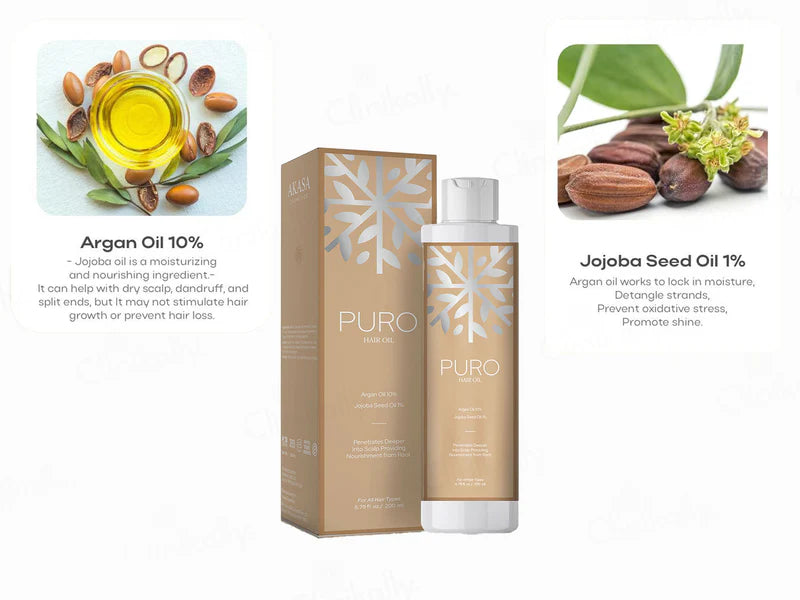 Akasa Cosmetics Puro Argan &amp; Jojoba Seed Scalp Nourishment Hair Oil
