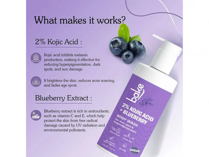 Bake 2% Kojic Acid + Blueberry Body Wash ✨
