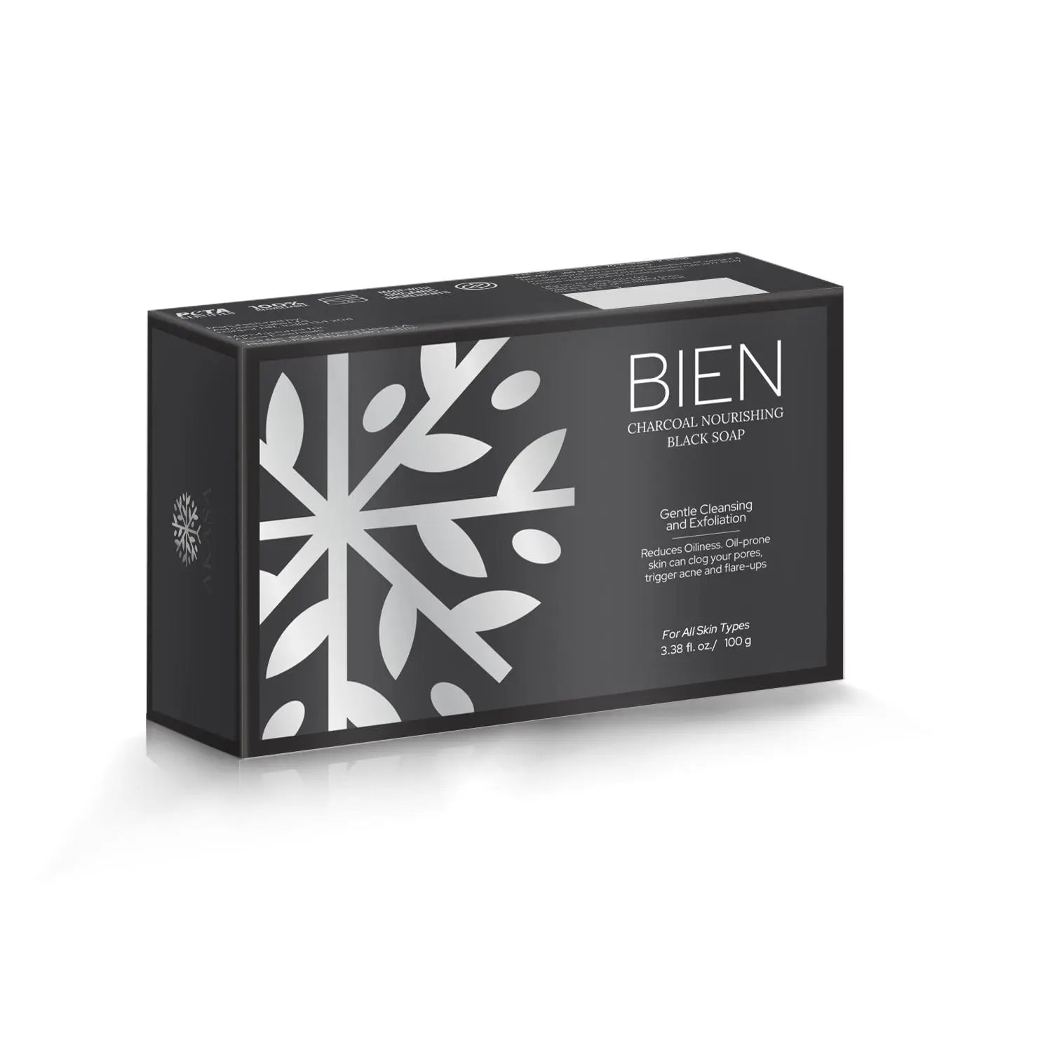 Bien Charcoal Black Soap – Deep Cleansing &amp; Detoxifying Bath Bar