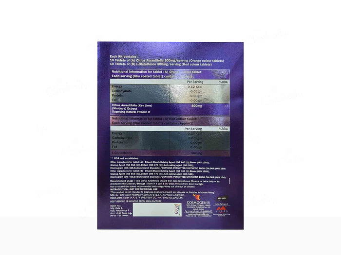 Cebrite Citrus Aurantifolia &amp; Glutathione Tablet