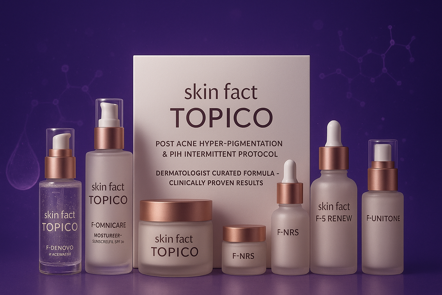 Skin Fact TOPICO – Post Acne Hyper-Pigmentation &amp; PIH Protocol Kit | Dermatologist-Curated Intermittent Skin Protocol