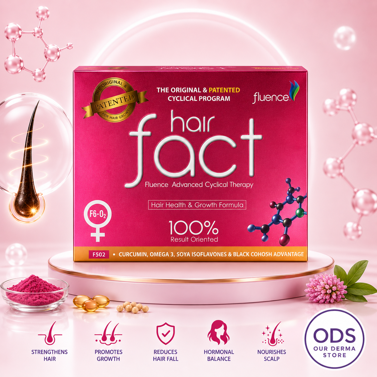 Hair Fact F6-O2 Fluence  Advanced Cyclical Therapy for Women