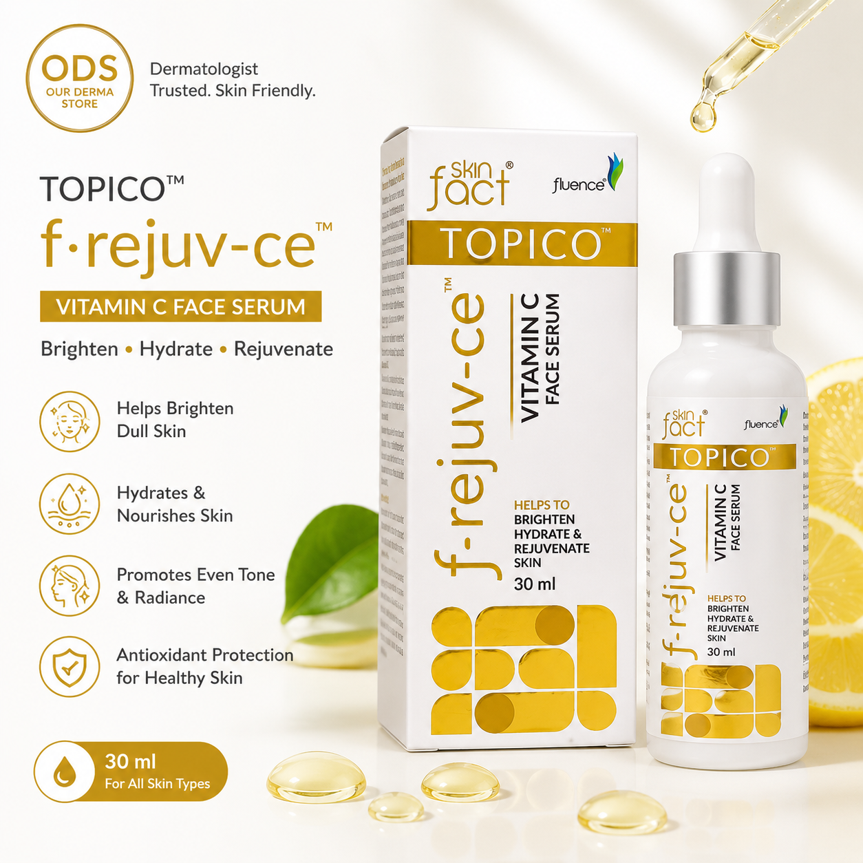 F Rejuv Ce Vitamin C Face Serum Skinfact Topico F-rejuv-ce Vitamin C Face Serum – Brightening &amp; Hydration Care