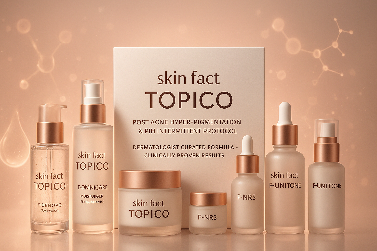 Skin Fact TOPICO – Post Acne Hyper-Pigmentation &amp; PIH Protocol Kit | Dermatologist-Curated Intermittent Skin Protocol
