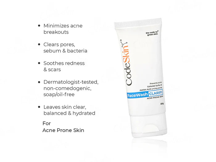 CodeSkin Clarifi Face Wash – Acne Control Face Wash for Clear &amp; Healthy Skin