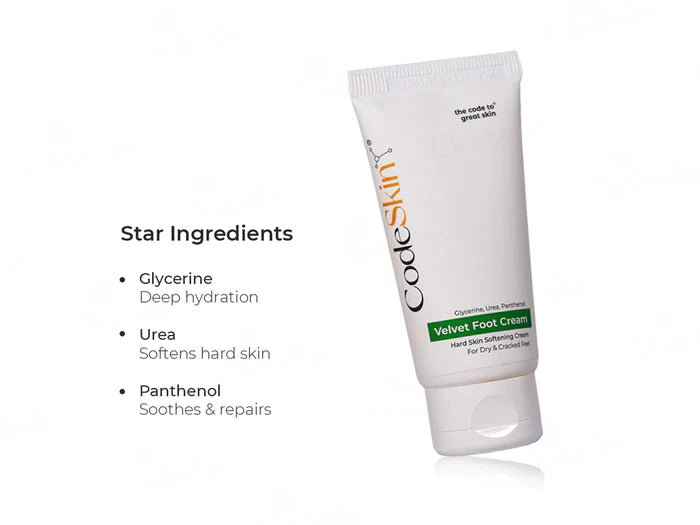 CodeSkin Velvet Foot Skin Softening Cream For Dry &amp; Cracked Feet