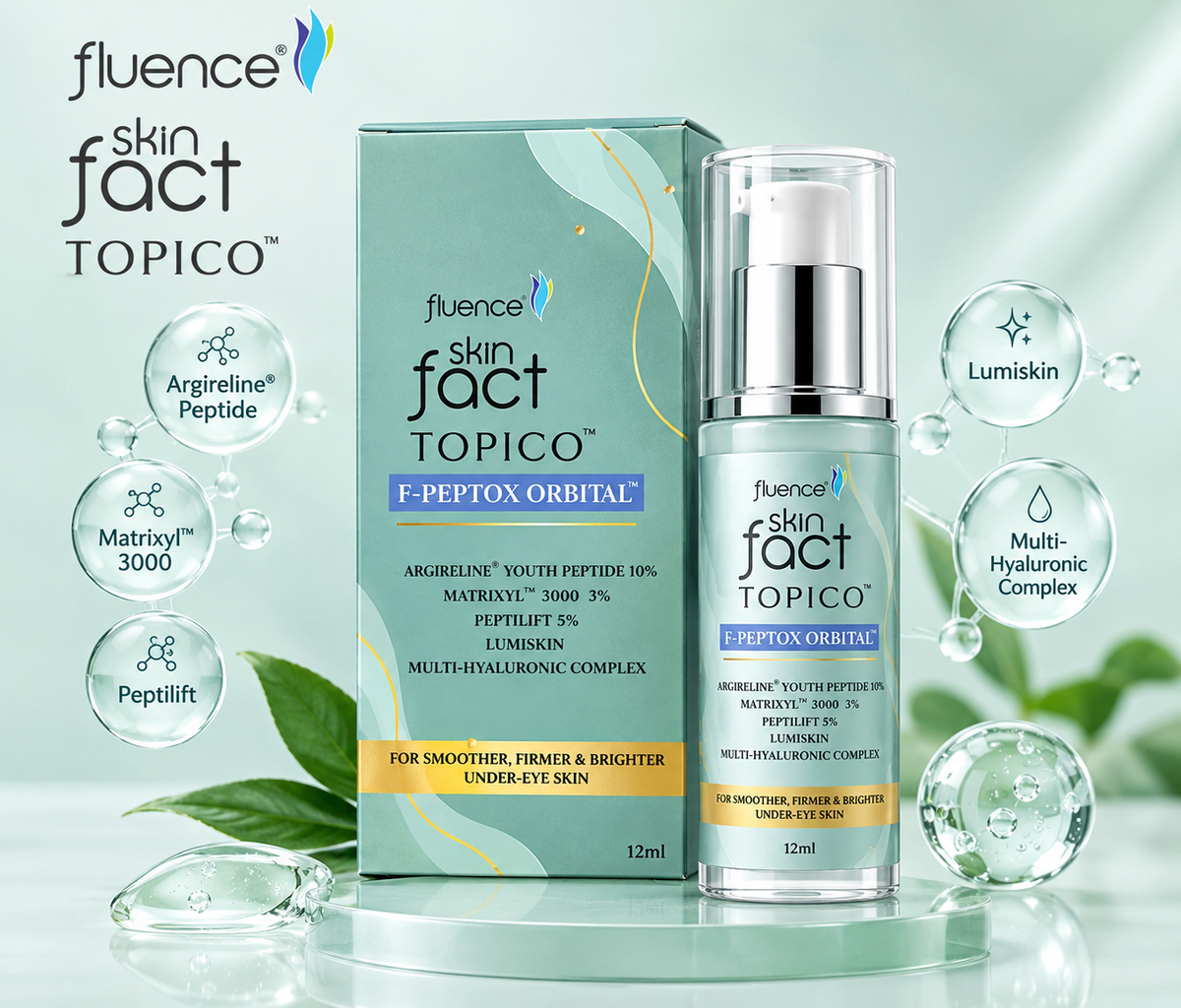 Skinfact Topico F-PEPTOX Orbital Serum – Peptide Under-Eye Care for Dark Circles, Fine Lines &amp; Hydration