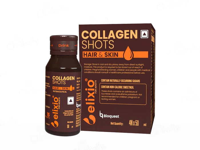 Elixio Hair &amp; Skin Collagen Shots For Adults – Advanced Beauty Nutrition for Healthy Skin, Hair &amp; Nails
