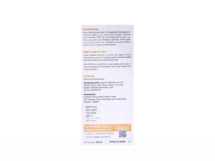Cosmofix High C++ Serum 30ml – Advanced Vitamin C Brightening &amp; Anti-Aging Serum