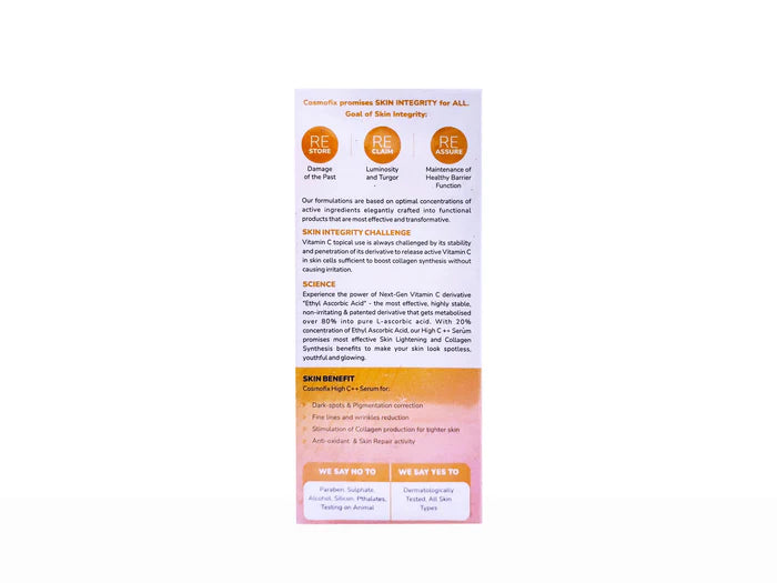 Cosmofix High C++ Serum 30ml – Advanced Vitamin C Brightening &amp; Anti-Aging Serum